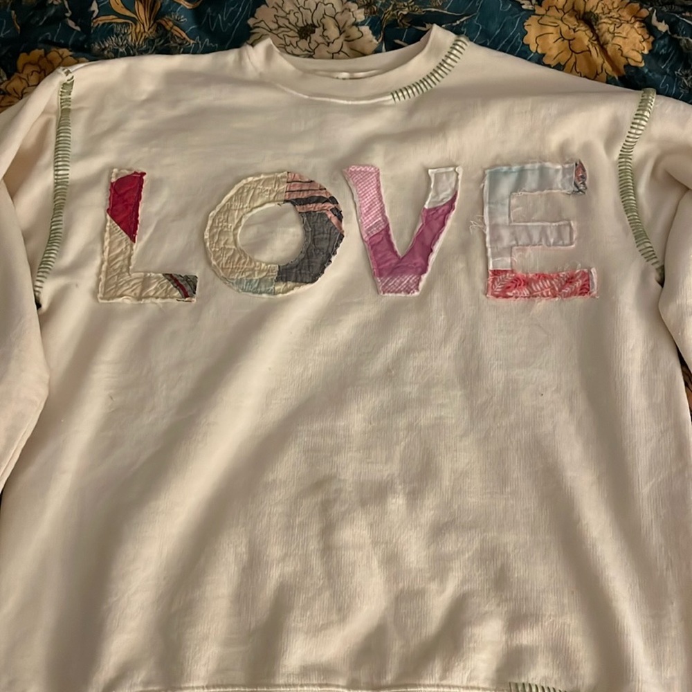 Free People x Tricia Fix LOVE Crewneck  Small